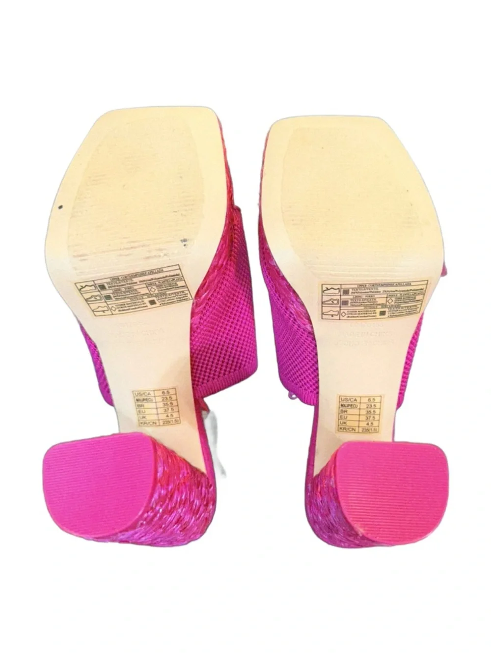NWT Forever 21 Fuchsia Mesh Platform Mule Heels
